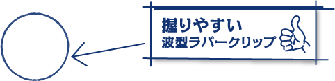 握りやすい波型ラバークリップ